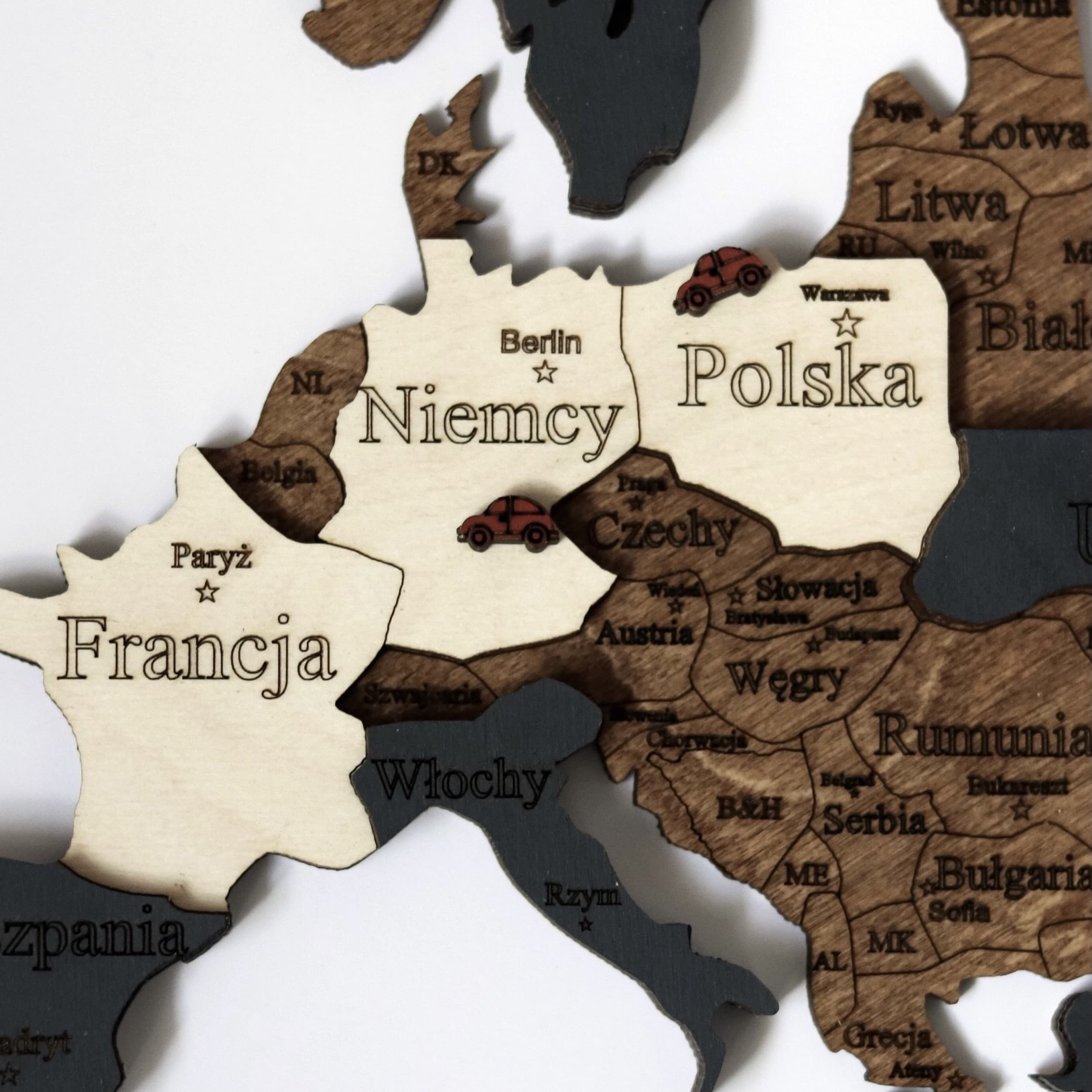Stwórz Drewnianą Mapę Świata 3D - rozmiar M