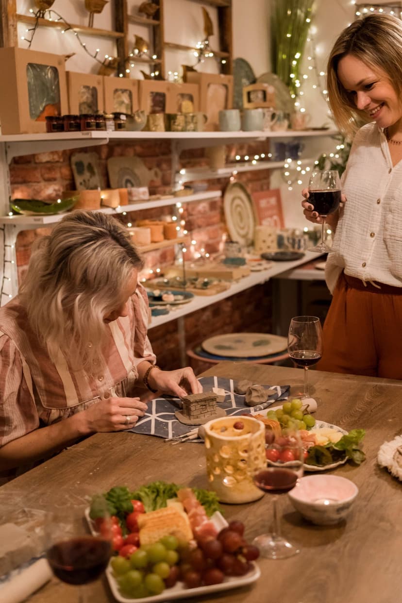 Warsztaty z Ceramiki ze Szkliwieniem przy Winie dla Dwojga | Suchy Las 