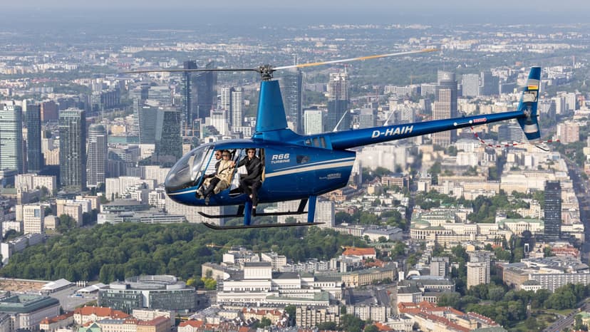 Lot Widokowy Helikopterem bez Drzwi (30 minut) | Warszawa