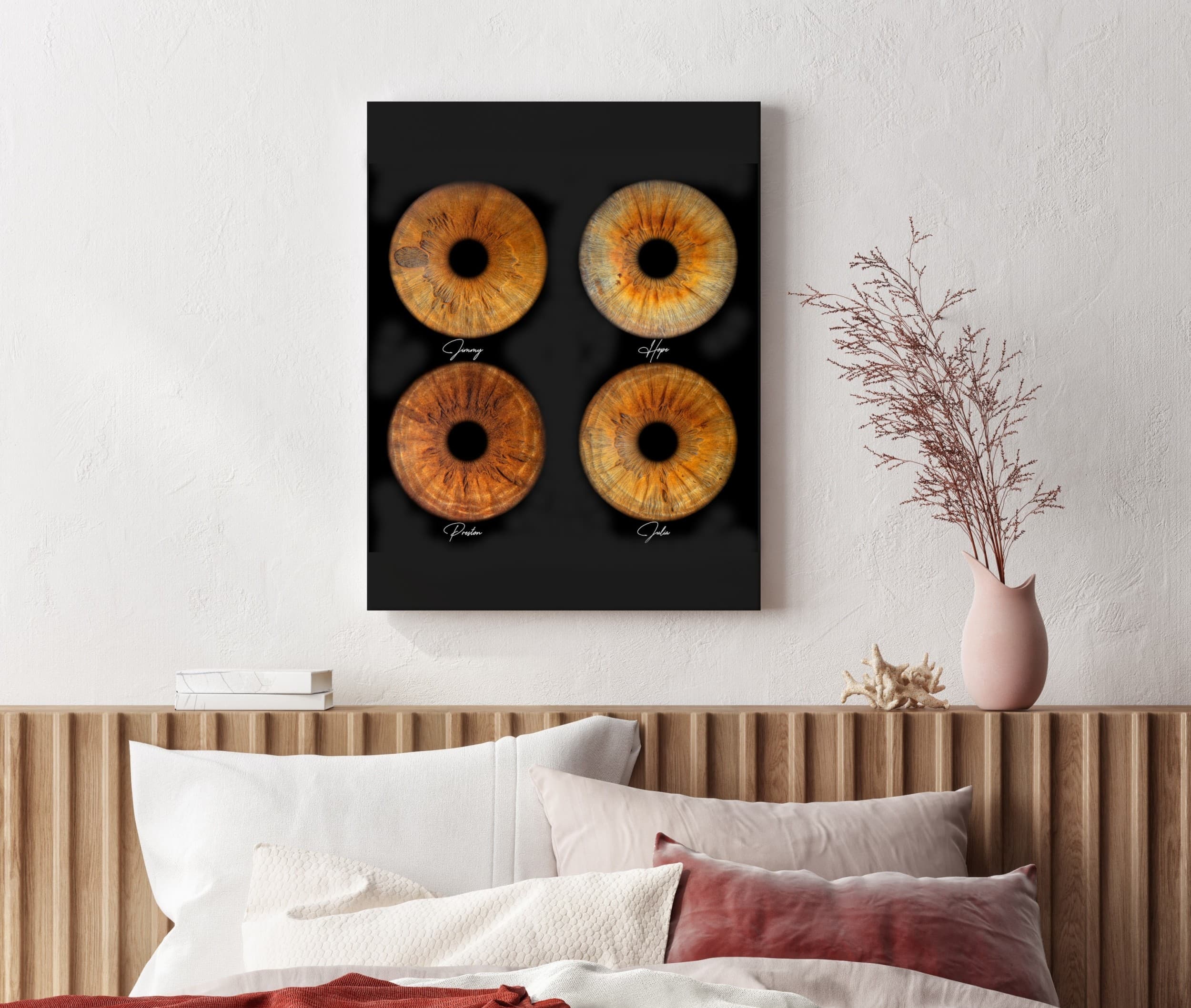 Artystyczne Zdjęcie Tęczówek Oczu dla Rodziny Premium – Format 60x60 cm | Poznań | Wyjątkowy Prezent
