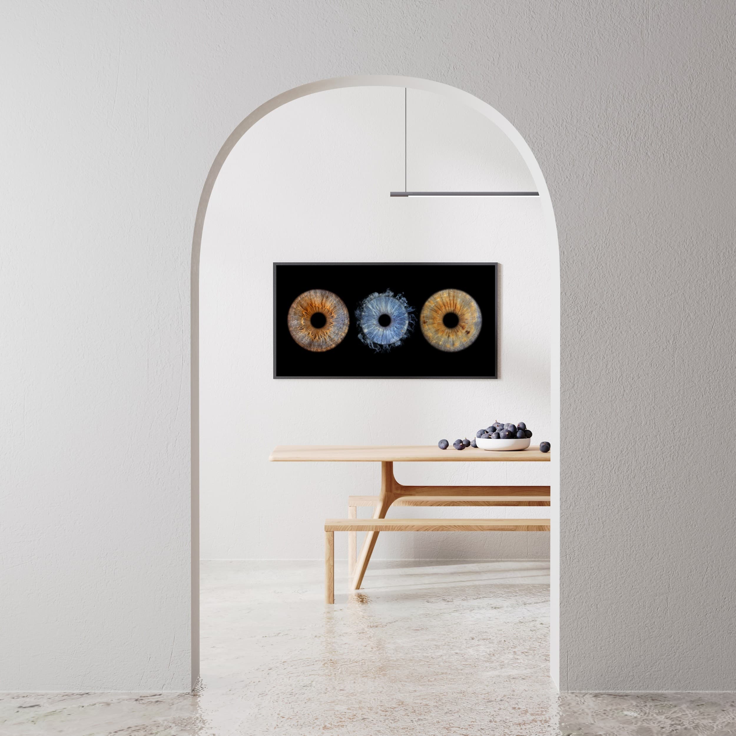 Artystyczne Zdjęcie Tęczówek Oczu (3 Osoby) Premium – Format 90x30 cm | Poznań | Wyjątkowy Prezent